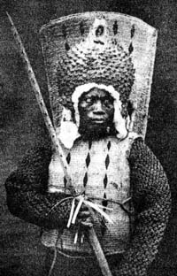 Seorang pahlawan Nauru semasa Perang Saudara Nauru sekitar tahun 1880-an.