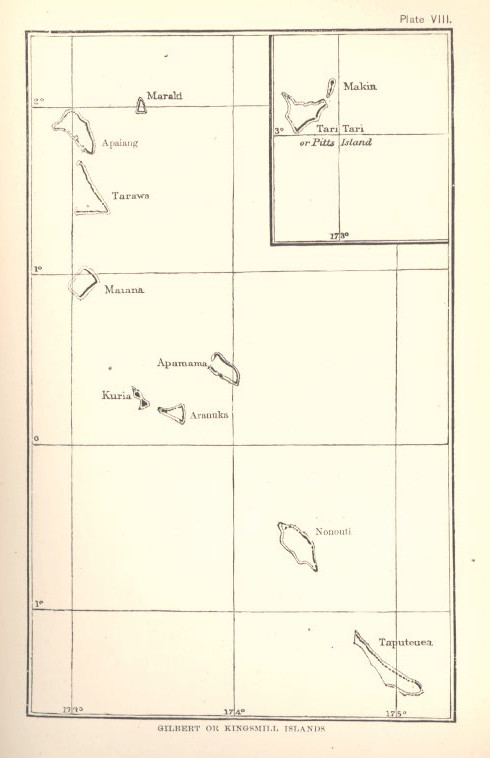 ギルバート諸島またはキングスミル諸島の地図(1890年)