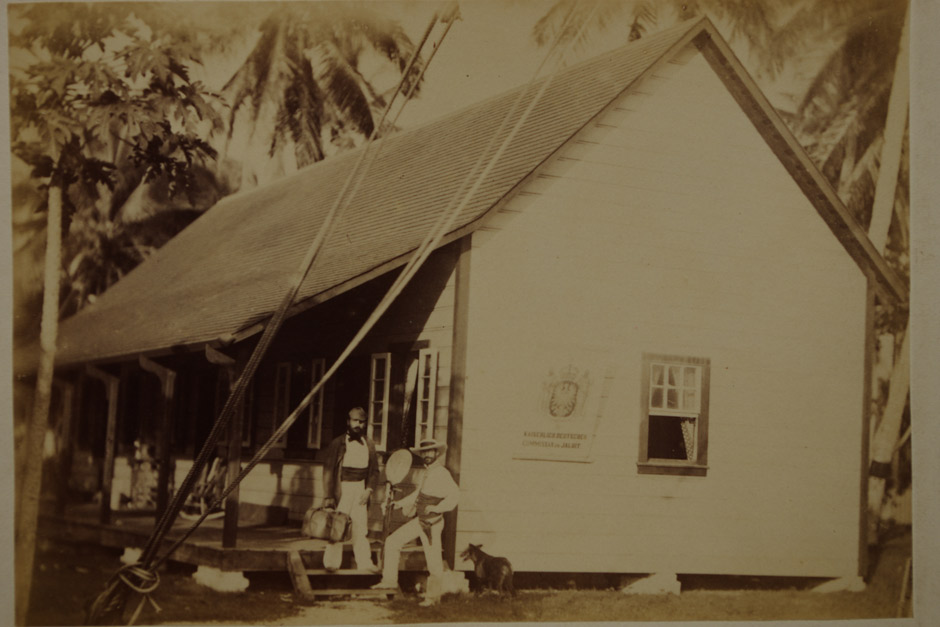 Bangunan pentadbiran kolonial Jerman di Atol Jaluit pada tahun 1886