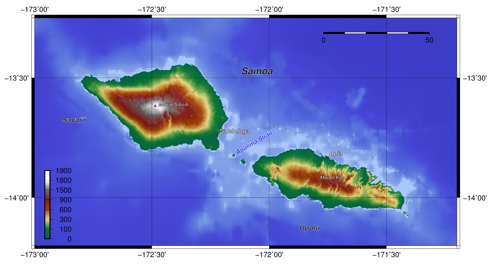 Topografi Samoa