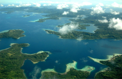 Pemandangan udara Kepulauan Solomon