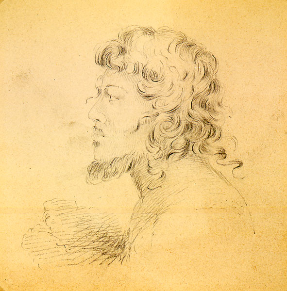 マキン島出身の男性の肖像、アルフレッド・トマス・アゲート画(1841年)