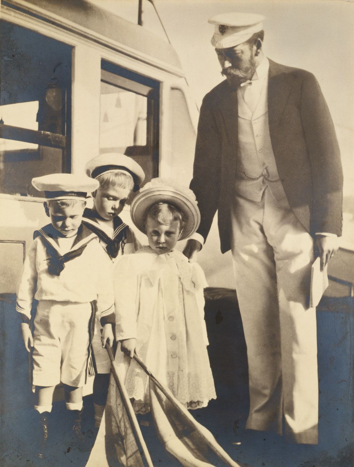 Princess Mary (second from right) with her father George V and older brothers, Edward VIII and George VI, in 1899.
