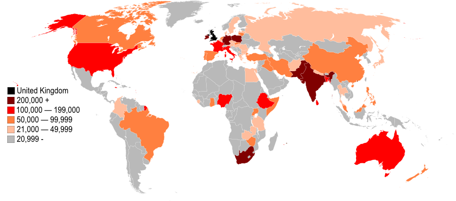 Estimated foreign-born population by country of birth from April 2007 to March 2008
