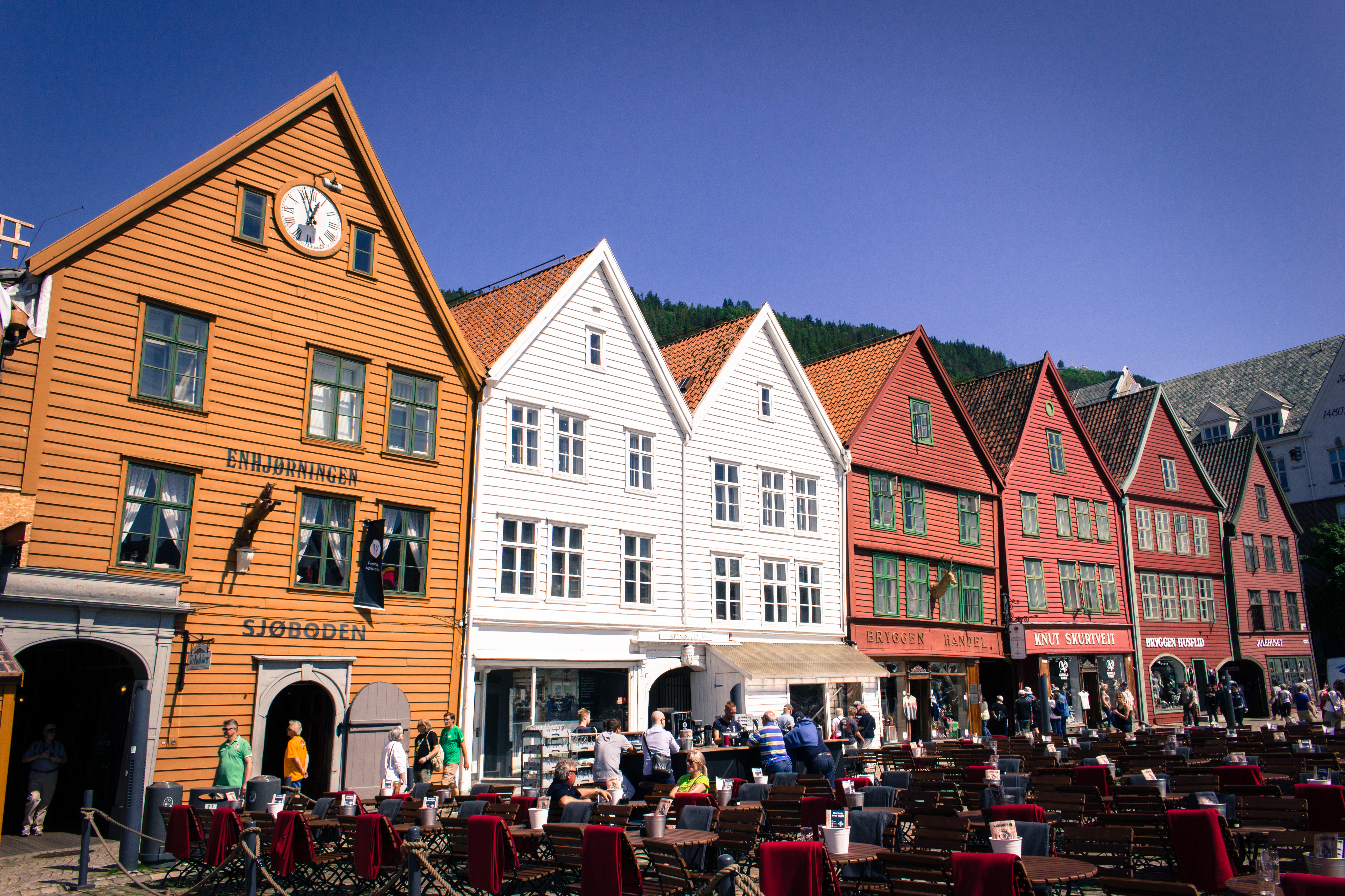 Bryggen in Bergen, once a major trading hub under the Hanseatic League, is now a World Heritage Site.