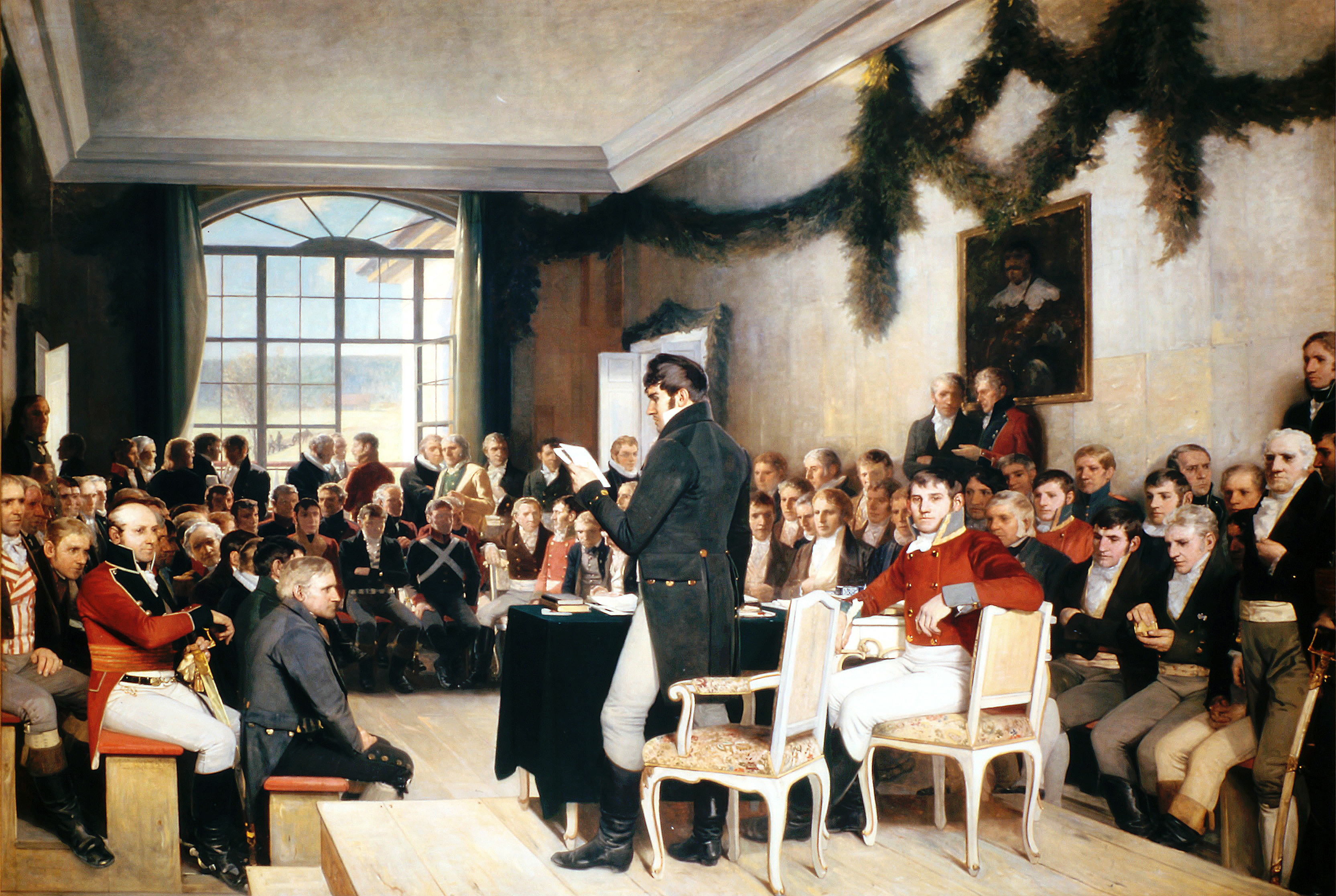 The 1814 constitutional assembly at Eidsvoll, painted by Oscar Wergeland