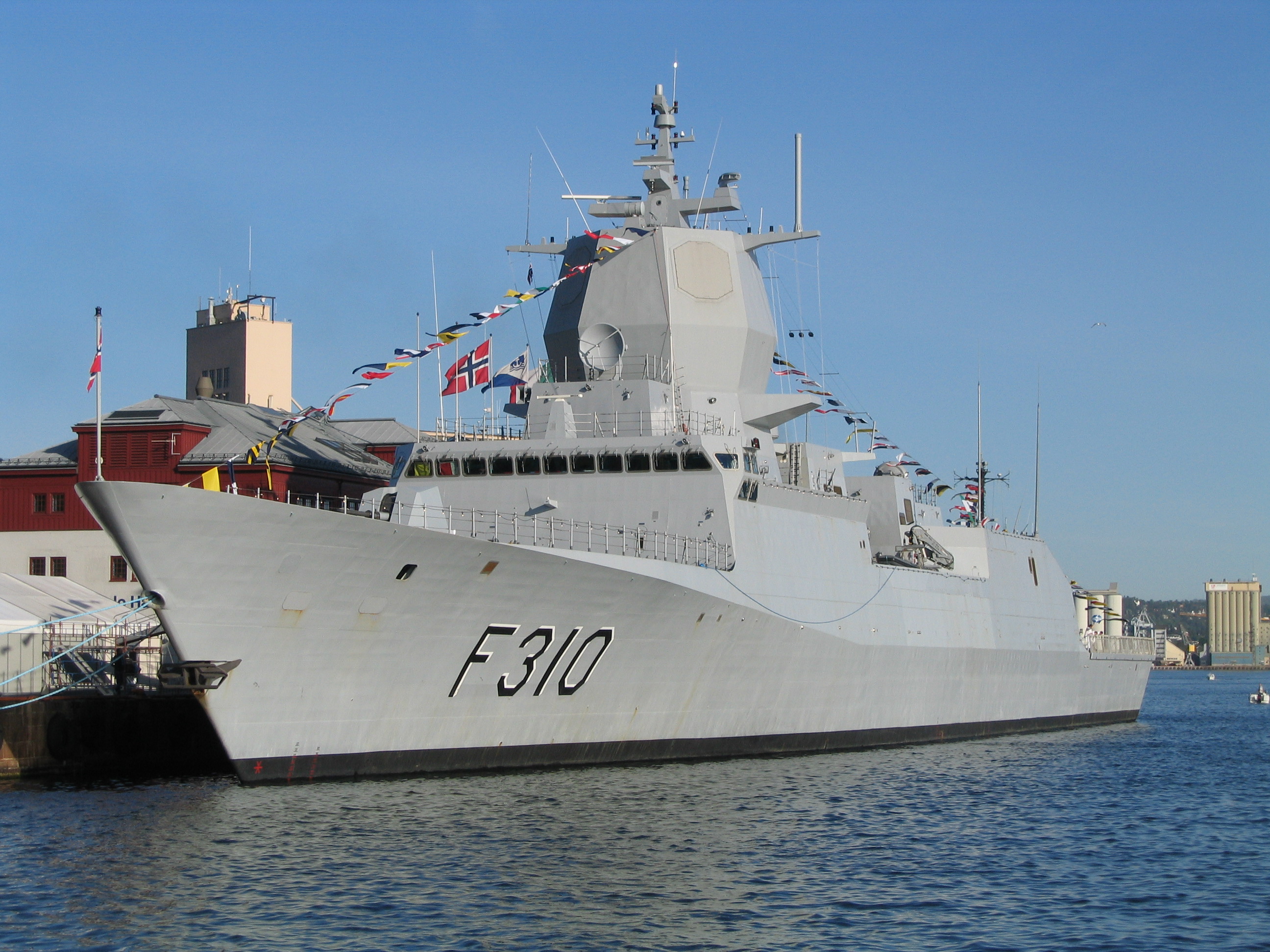 The Royal Norwegian Navy Fridtjof Nansen-class frigate HNoMS Fridtjof Nansen. These frigates represent a key modernization of the Norwegian Navy.