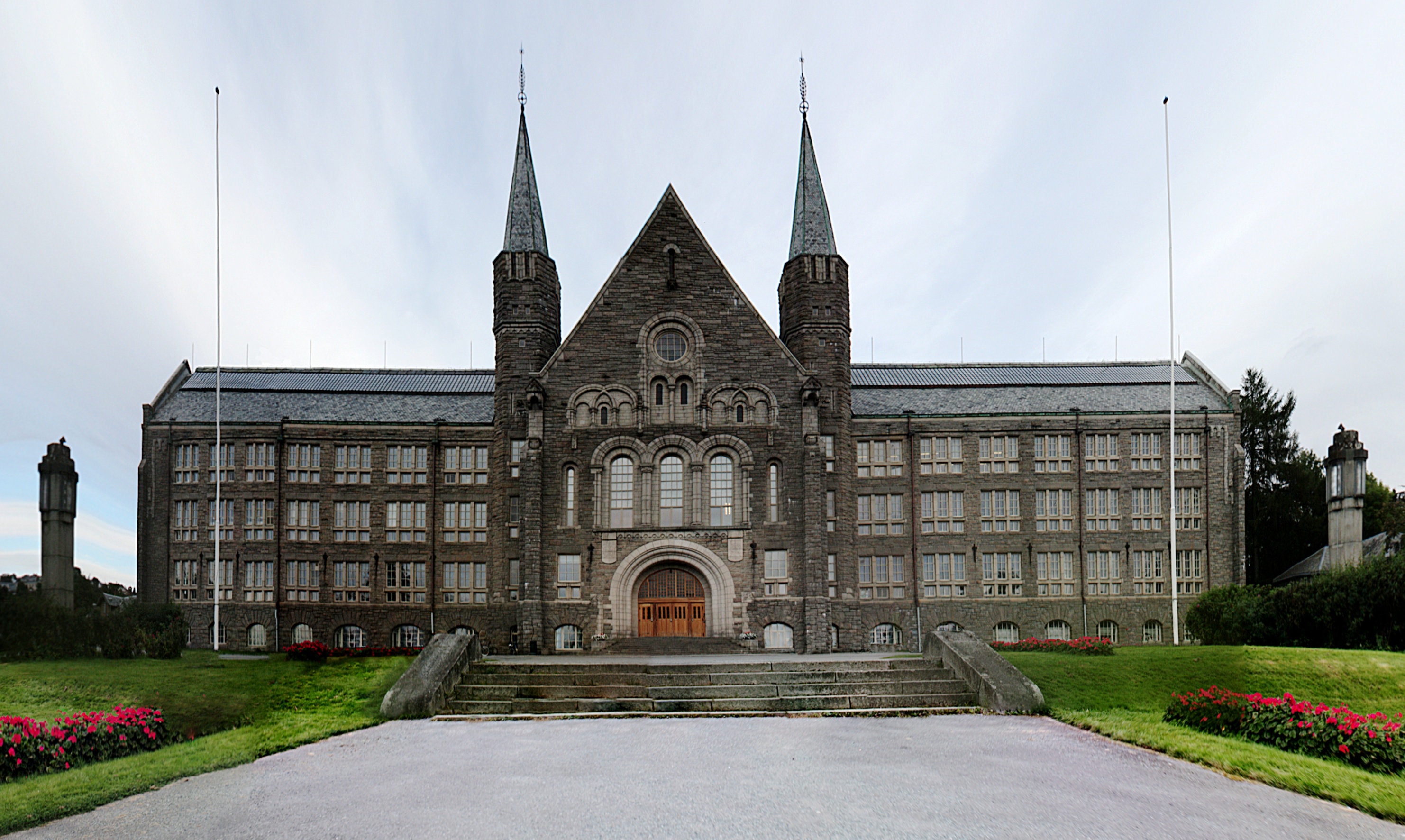 The main building of the Norwegian University of Science and Technology (NTNU) in Trondheim, one of Norway's leading institutions for higher education and research.