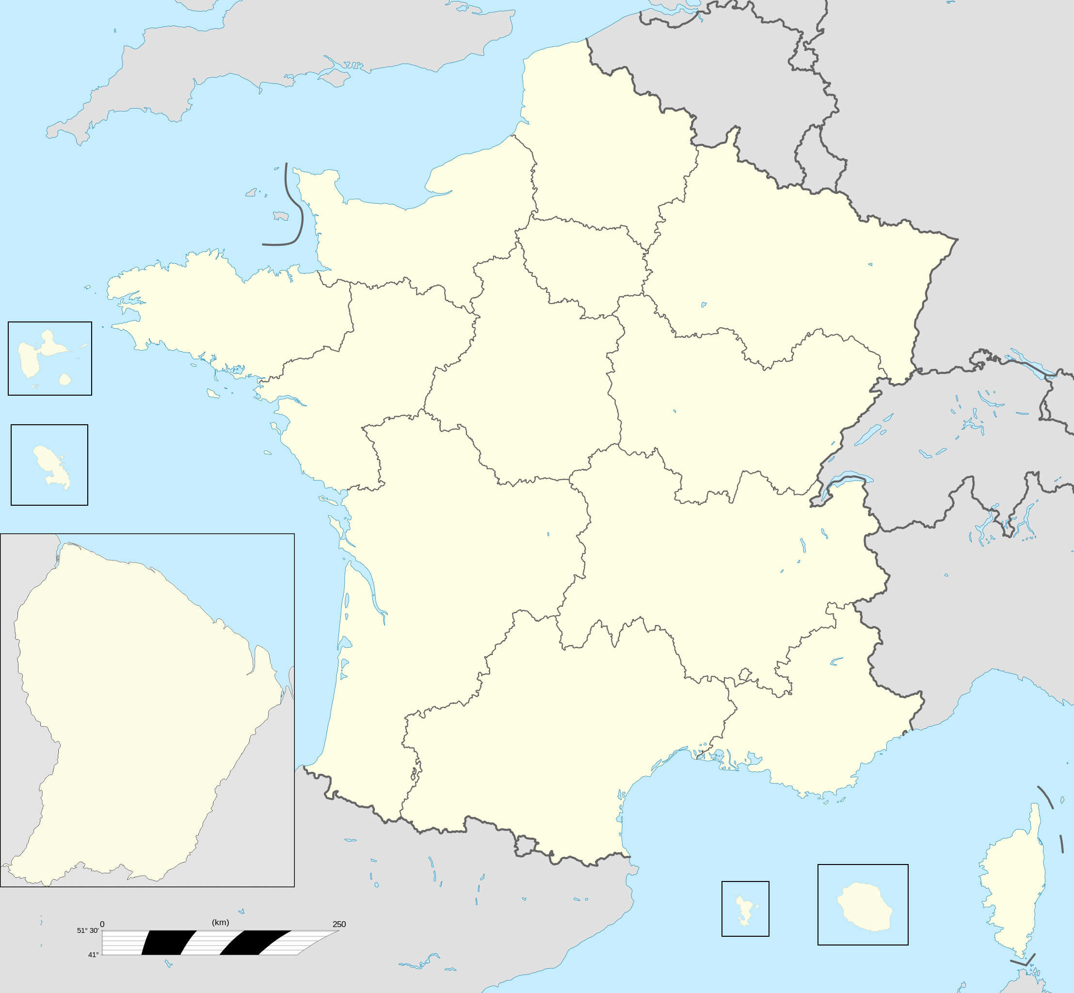 Peta region administratif Prancis.