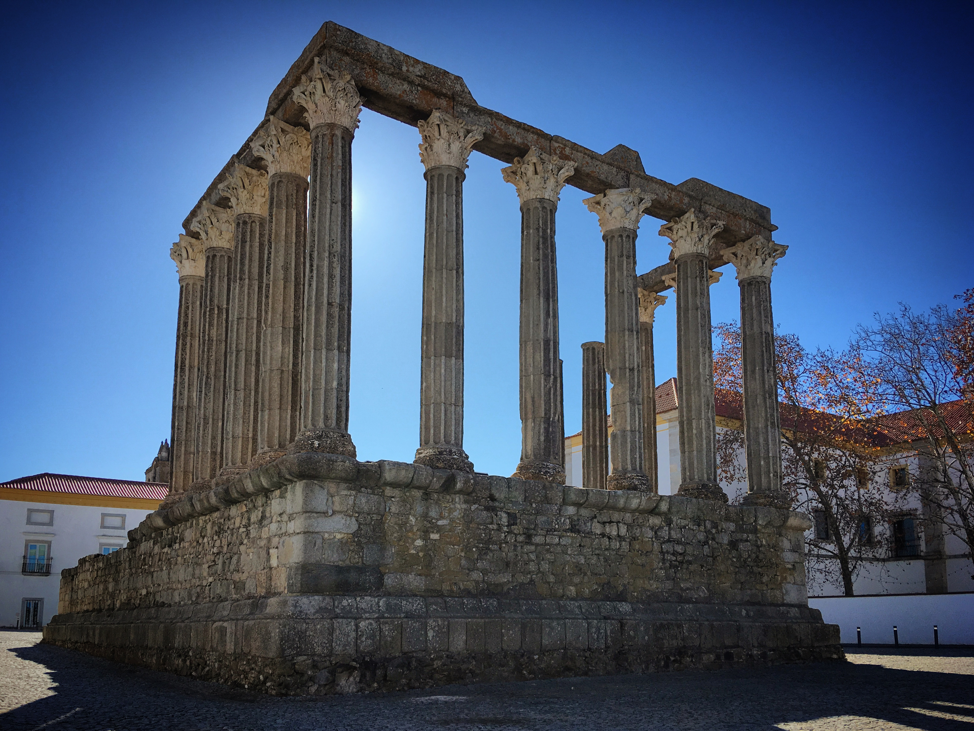 The Roman Temple of Évora, one of the best-preserved landmarks of Roman presence in Portugal, highlights the architectural and cultural impact of Roman rule.