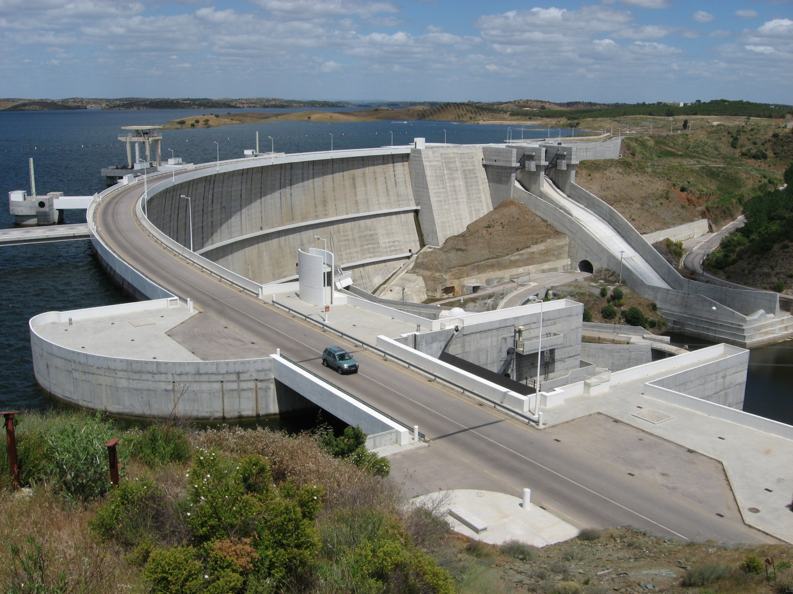 The Alqueva Dam, a major hydroelectric facility and the largest artificial lake in Western Europe, plays a role in Portugal's energy production and water management.