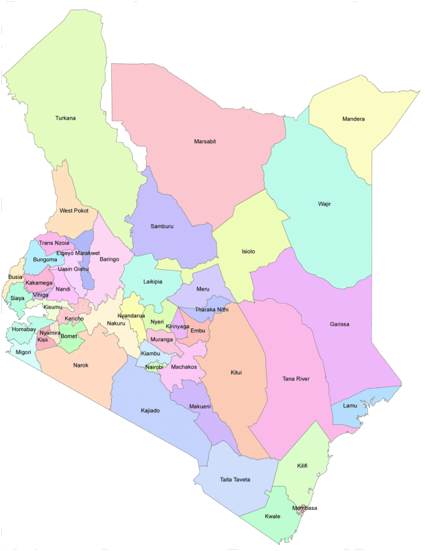 47 county di Kenya.