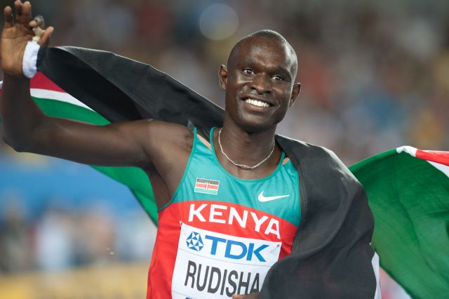 Pemegang rekor Olimpiade dan dunia Kenya dalam lari 800 meter, David Rudisha.