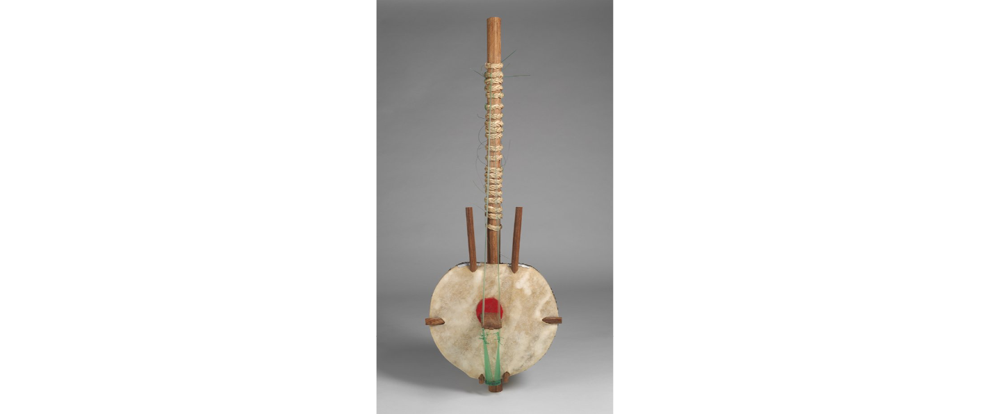 The kora, a complex string instrument, is central to the musical tradition of griots in the Gambia River valley.