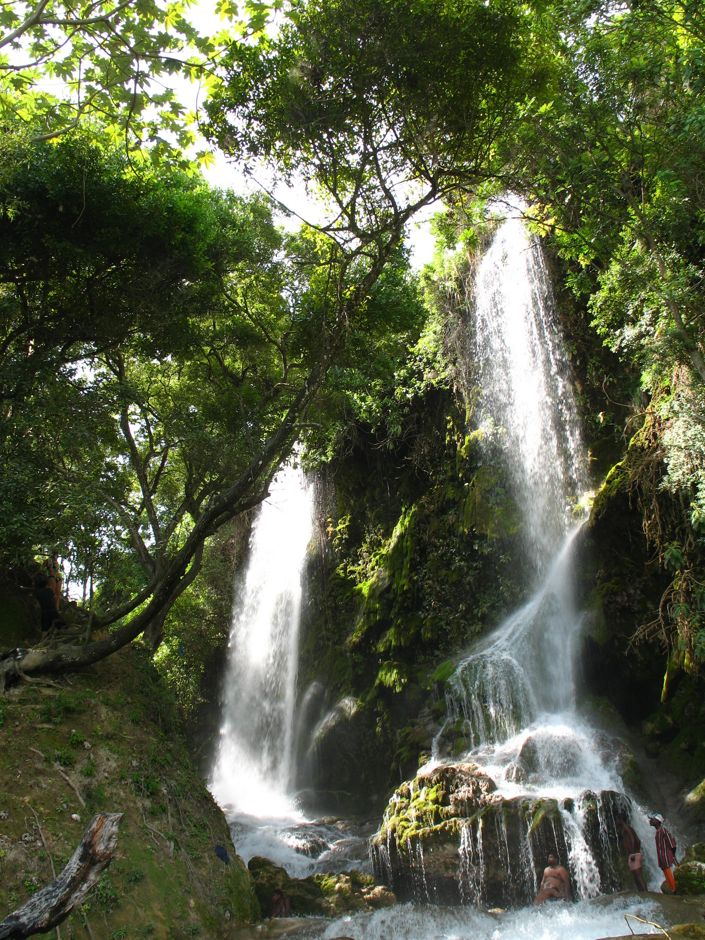 The Saut-d'Eau waterfall, a notable geological and cultural site in Haiti.