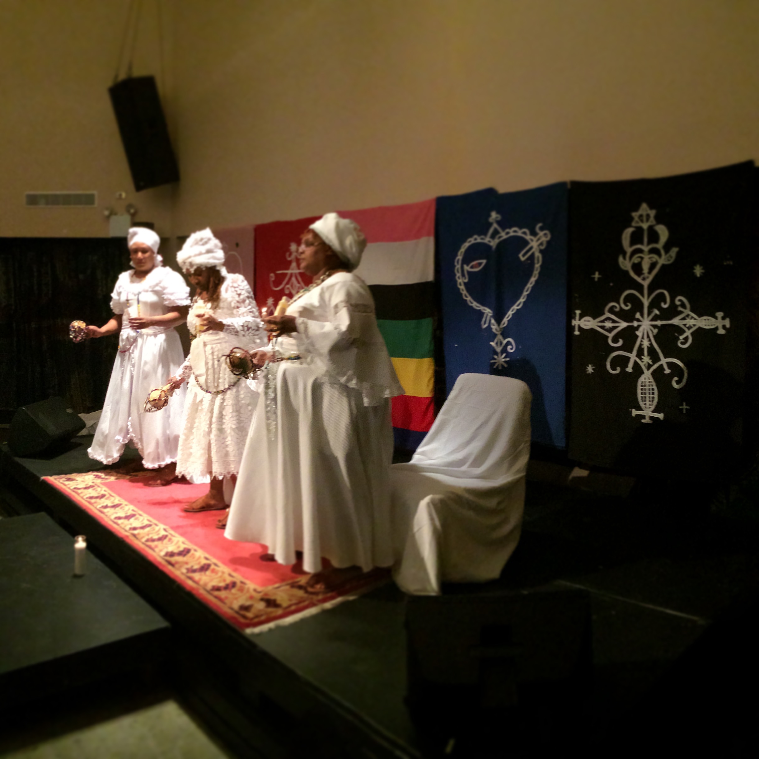 Swearing-in ceremony of Haitian Diaspora GwètòDe (Vodou priests/priestesses), reflecting the deep cultural significance of Vodou in Haiti.