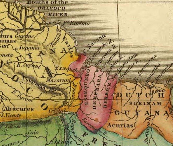 A map of Dutch and British Guiana in 1826