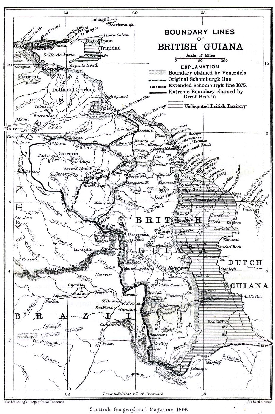 Map of British Guiana from 1896