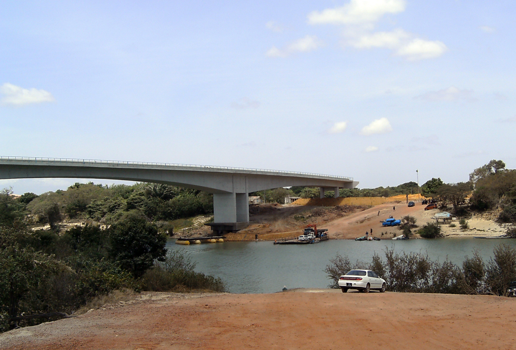 The Takutu River Bridge connecting Lethem, Guyana, to Bonfim, Brazil.