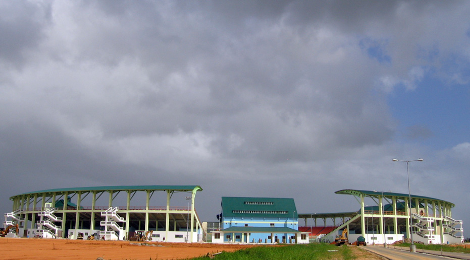 Providence Stadium as seen from the East Bank Highway.