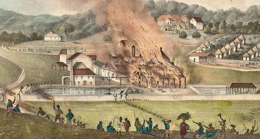 1831-32년 침례교 전쟁 중 불타는 농장