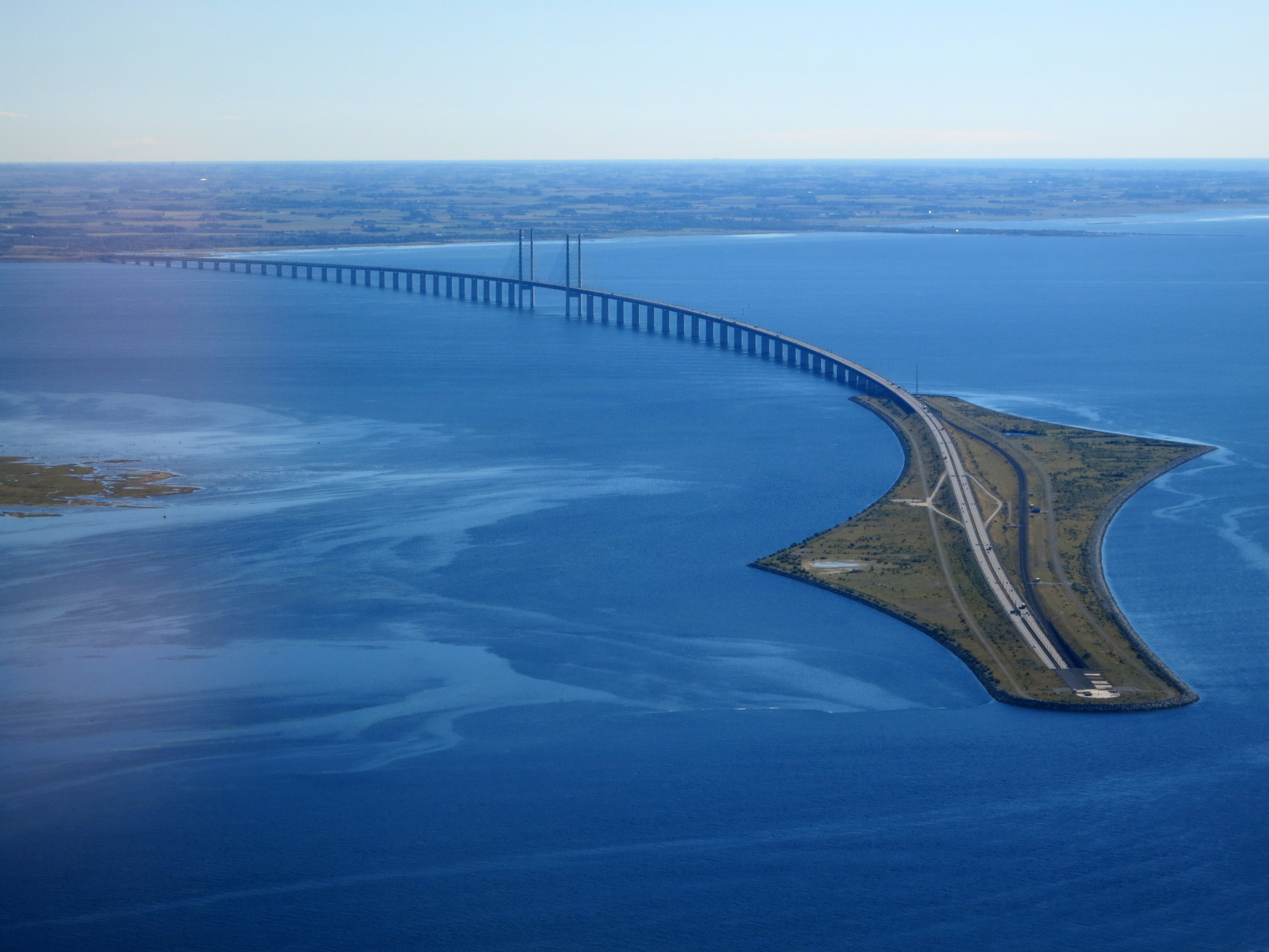 The Öresund Bridge connecting Malmö, Sweden, and Copenhagen, Denmark.