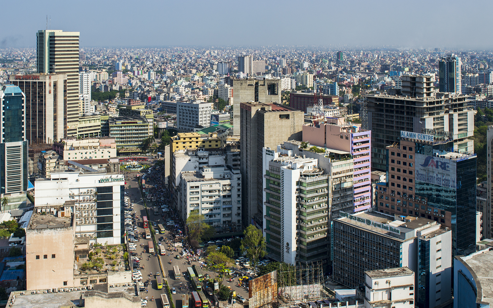 Motijheel in Dhaka, the nation's largest commercial district.