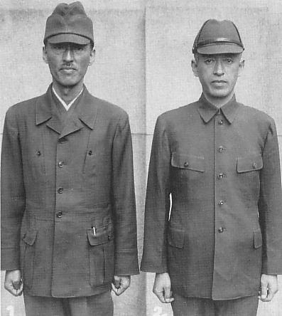 국민복 갑호 (왼쪽), 을호 (오른쪽)