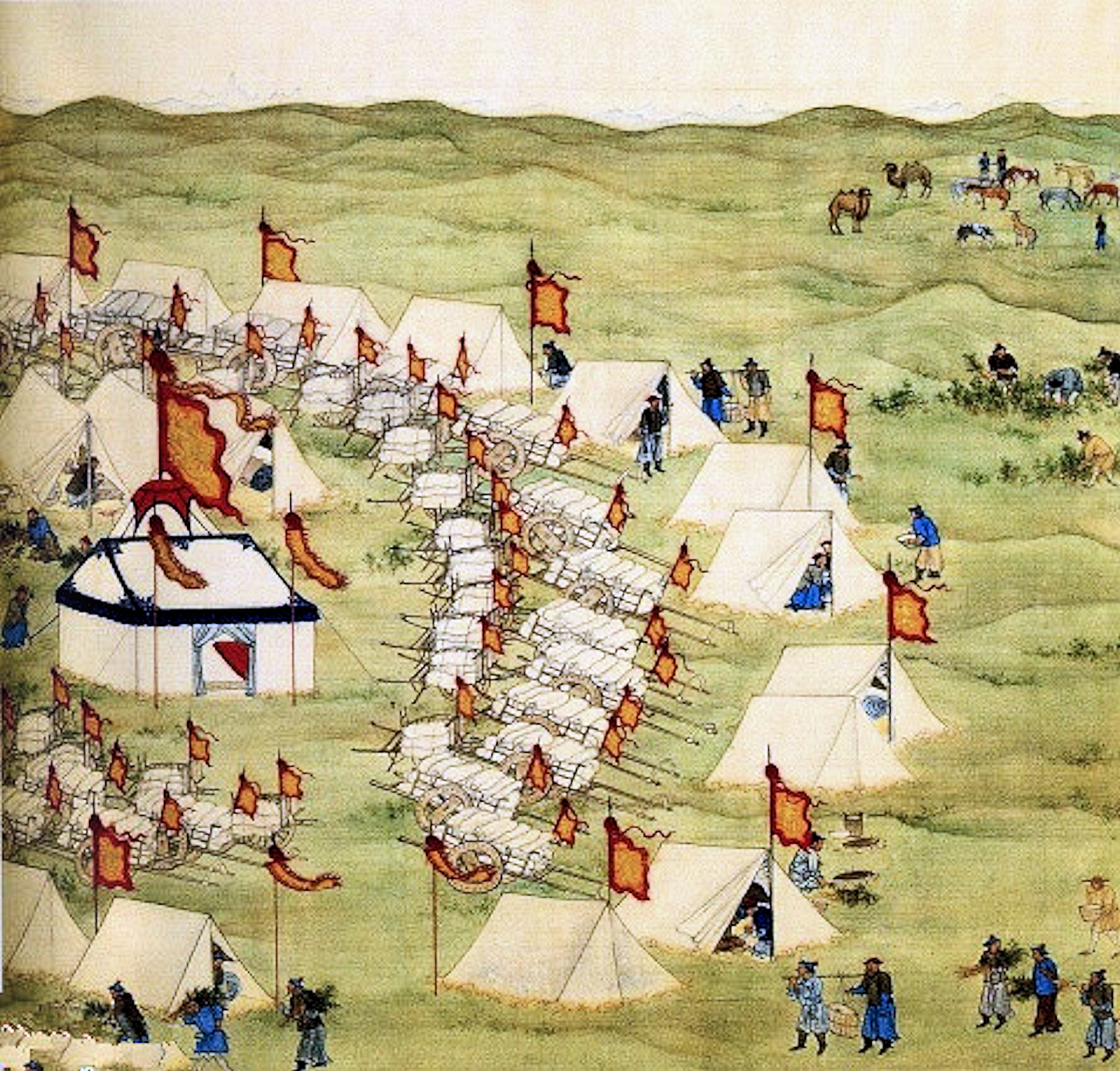 1696년 원정 중 케룰렌강에 있는 강희제의 야영지
