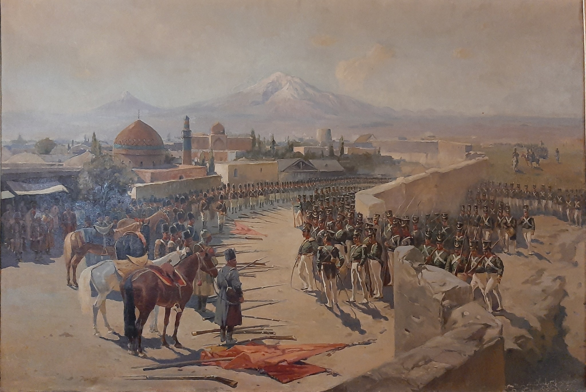 Penangkapan benteng Erivan oleh pasukan Rusia pada tahun 1827 selama Perang Rusia-Persia (1826-1828) oleh Franz Roubaud.