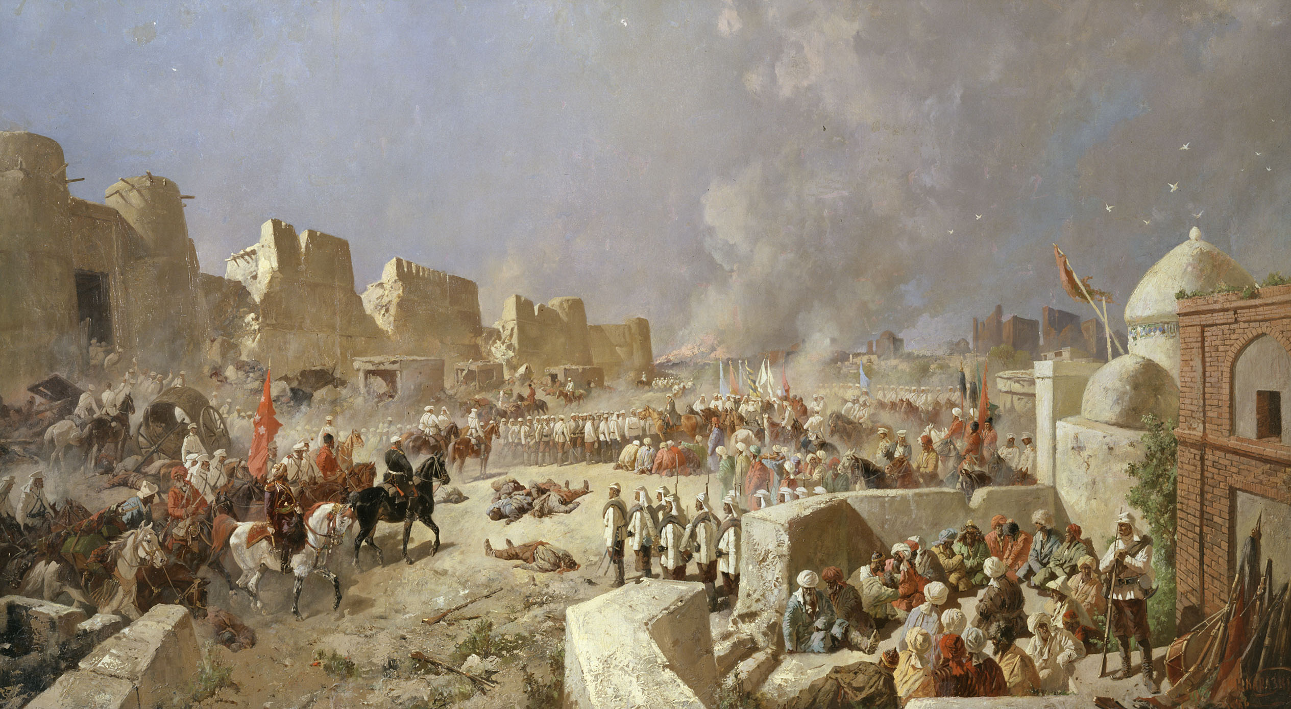 Pasukan Rusia merebut Samarkand pada tahun 1868, oleh Nikolay Karazin
