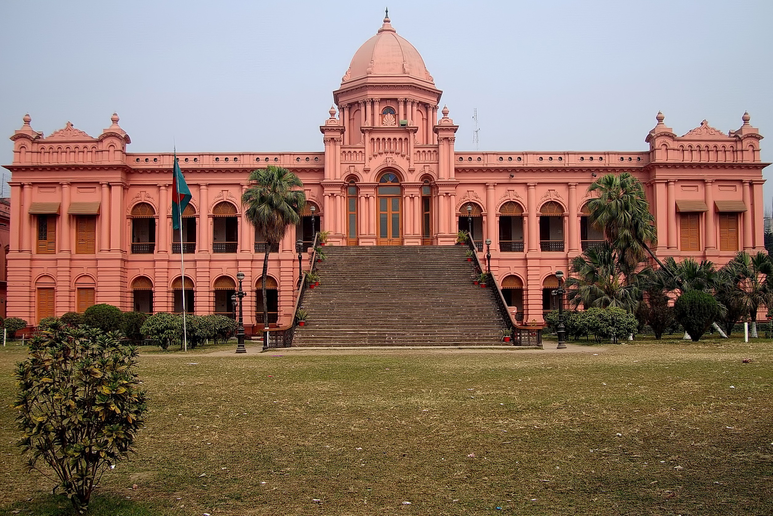 The Ahsan Manzil in Old Dhaka, an example of Indo-Saracenic architecture from the colonial period.