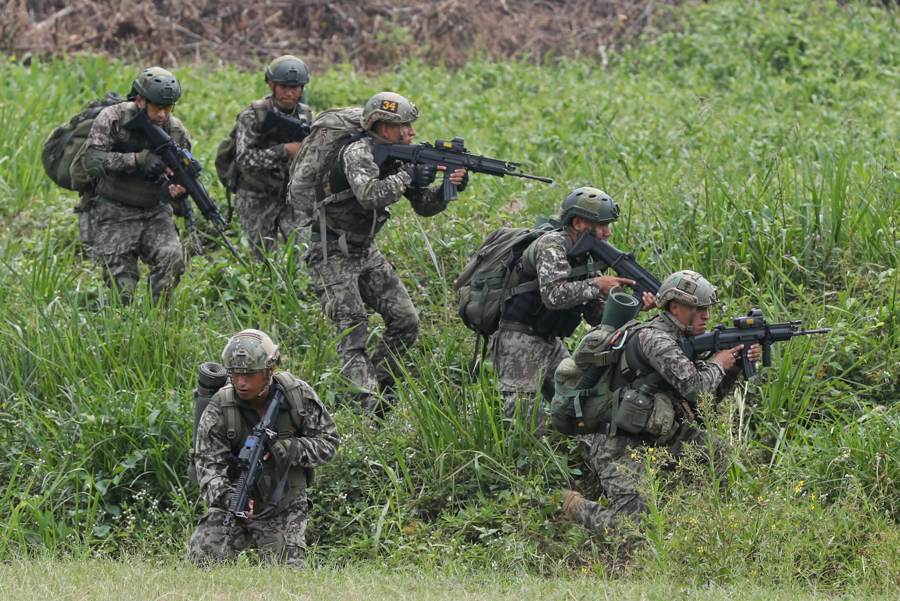 Peruvian marines in the VRAEM region in 2019.