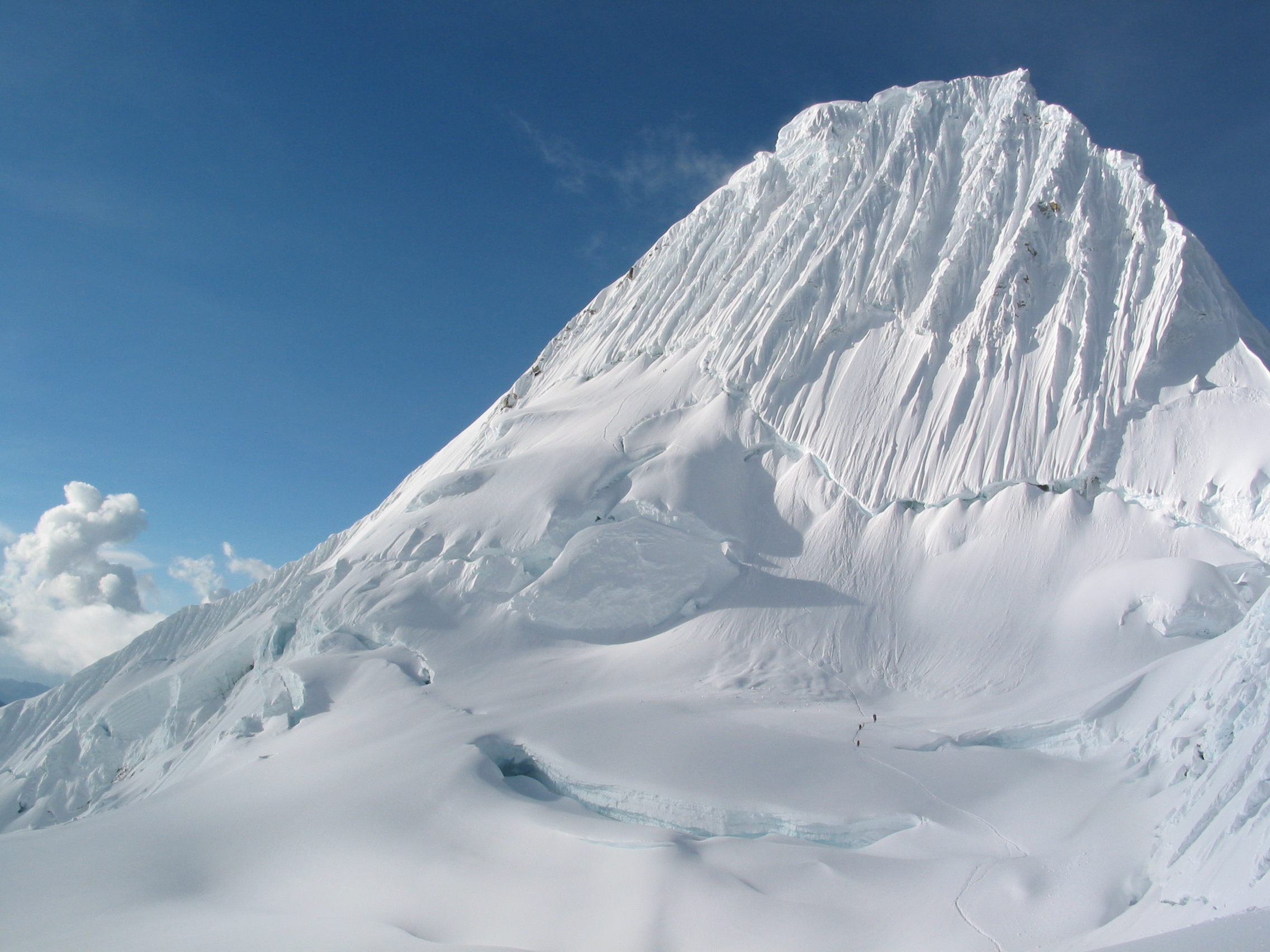 Alpamayo mountain peak in the Andes.