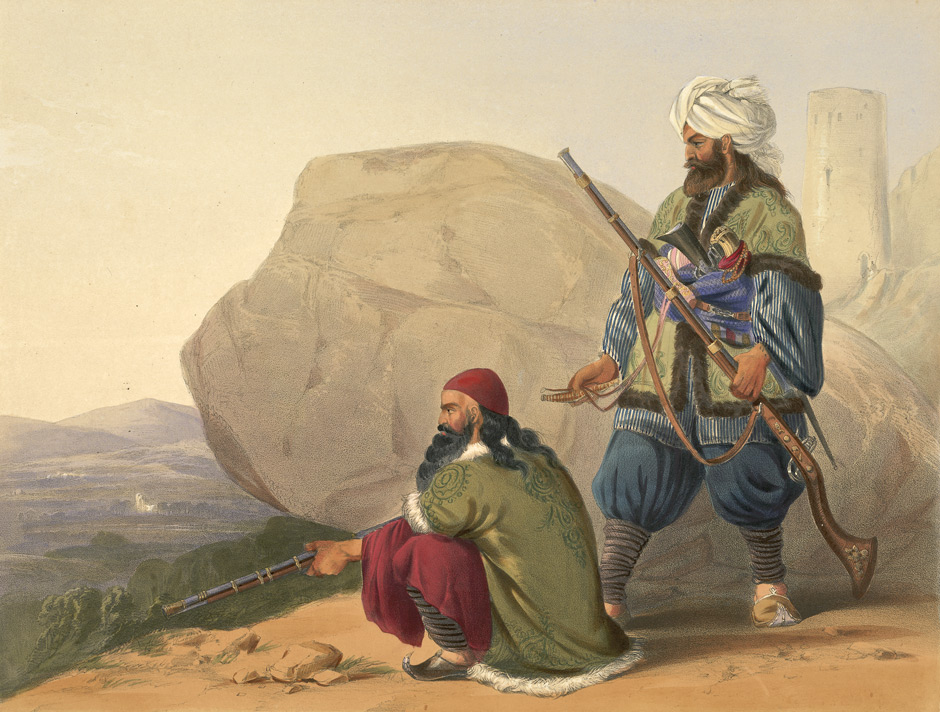 Những người lính bộ binh Afghanistan năm 1841, do sĩ quan người Anh James Rattray vẽ