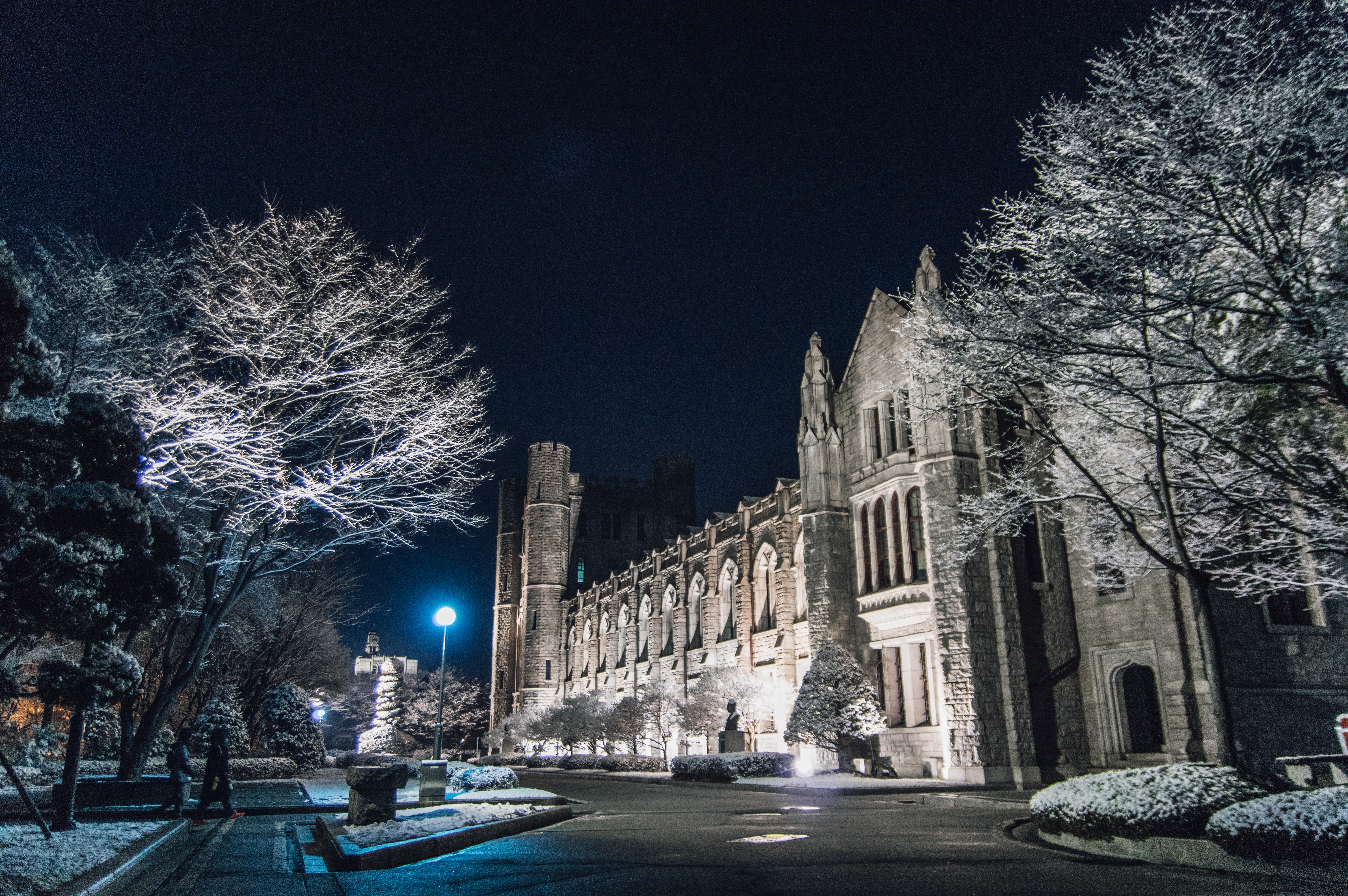 고려대학교 서울캠퍼스 중앙도서관의 야경