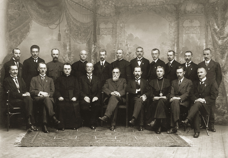 Members of the Council of Lithuania after signing the Act of Independence of Lithuania in Vilnius on February 16, 1918.