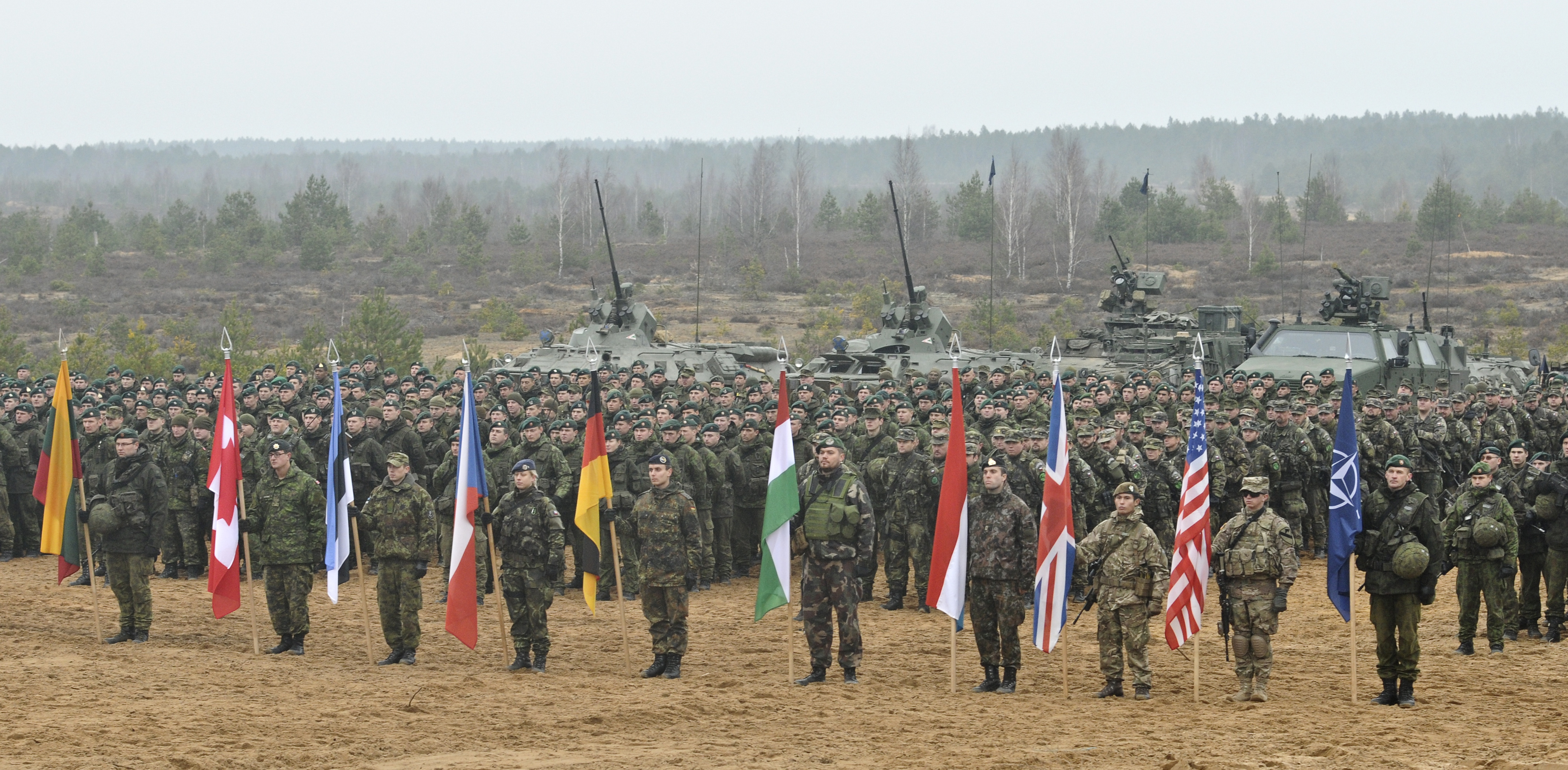 Lithuanian Army soldiers with their NATO allies during the Iron Sword exercise in 2014, showcasing interoperability within the alliance.