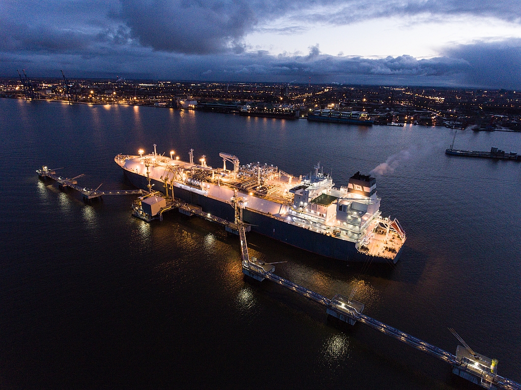 The FSRU Independence in the port of Klaipėda, a key facility for Lithuania's energy security and LNG imports.