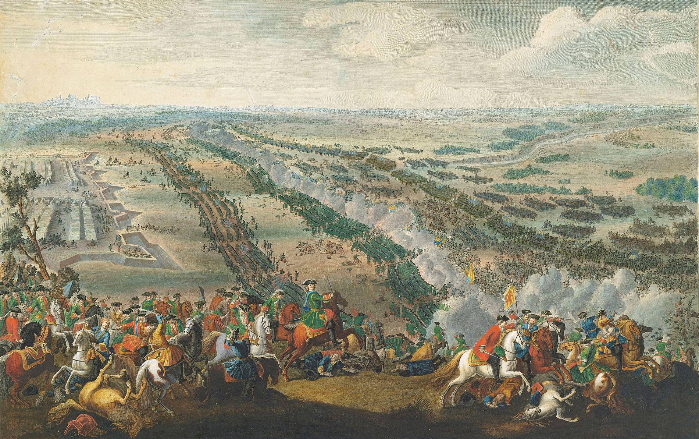 The Battle of Poltava in 1709, a decisive Russian victory during the Great Northern War.