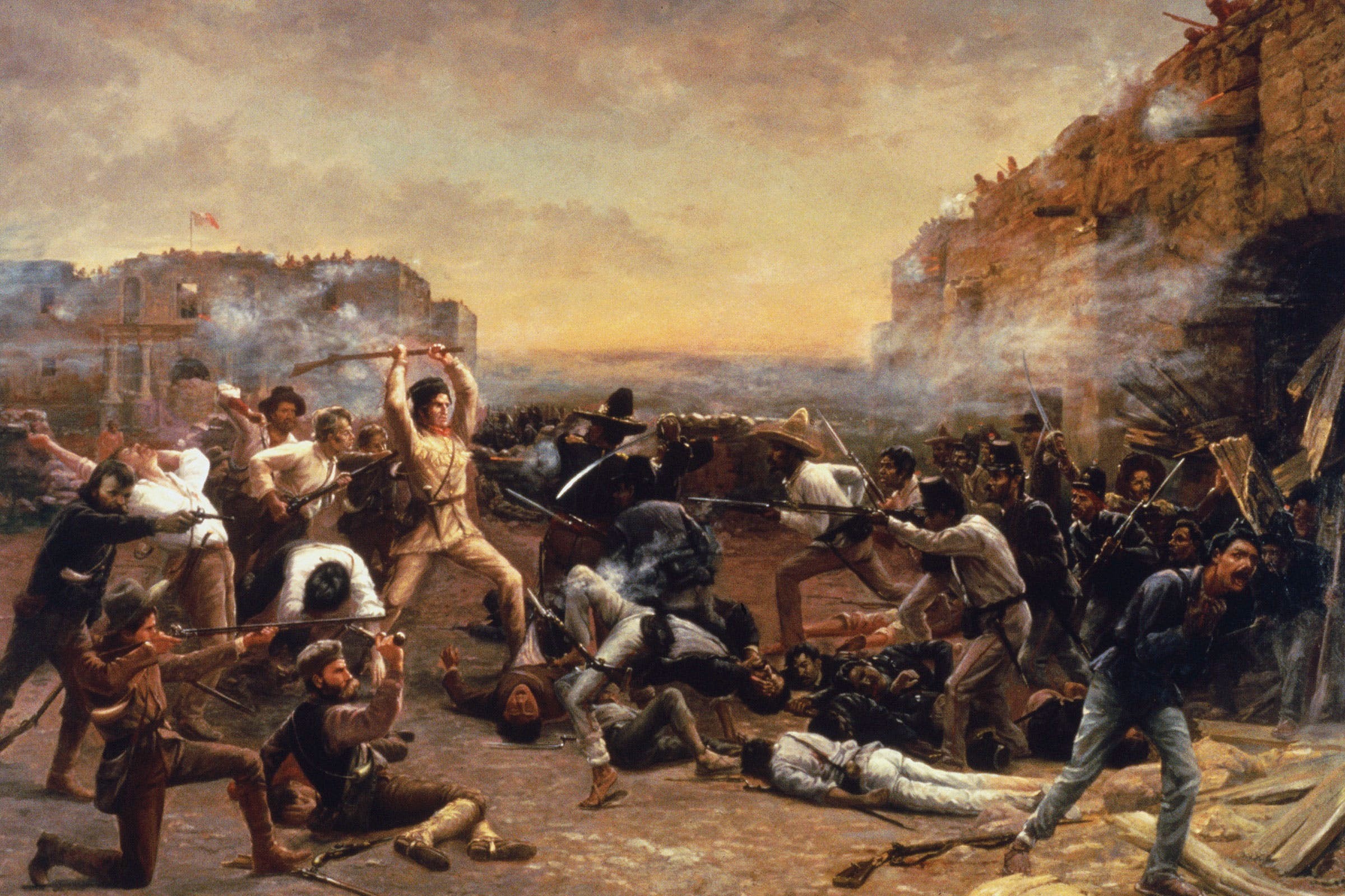 Trận Alamo (1836), giữa quân đội México do Tổng thống Antonio López de Santa Anna lãnh đạo và quân đội Mỹ.