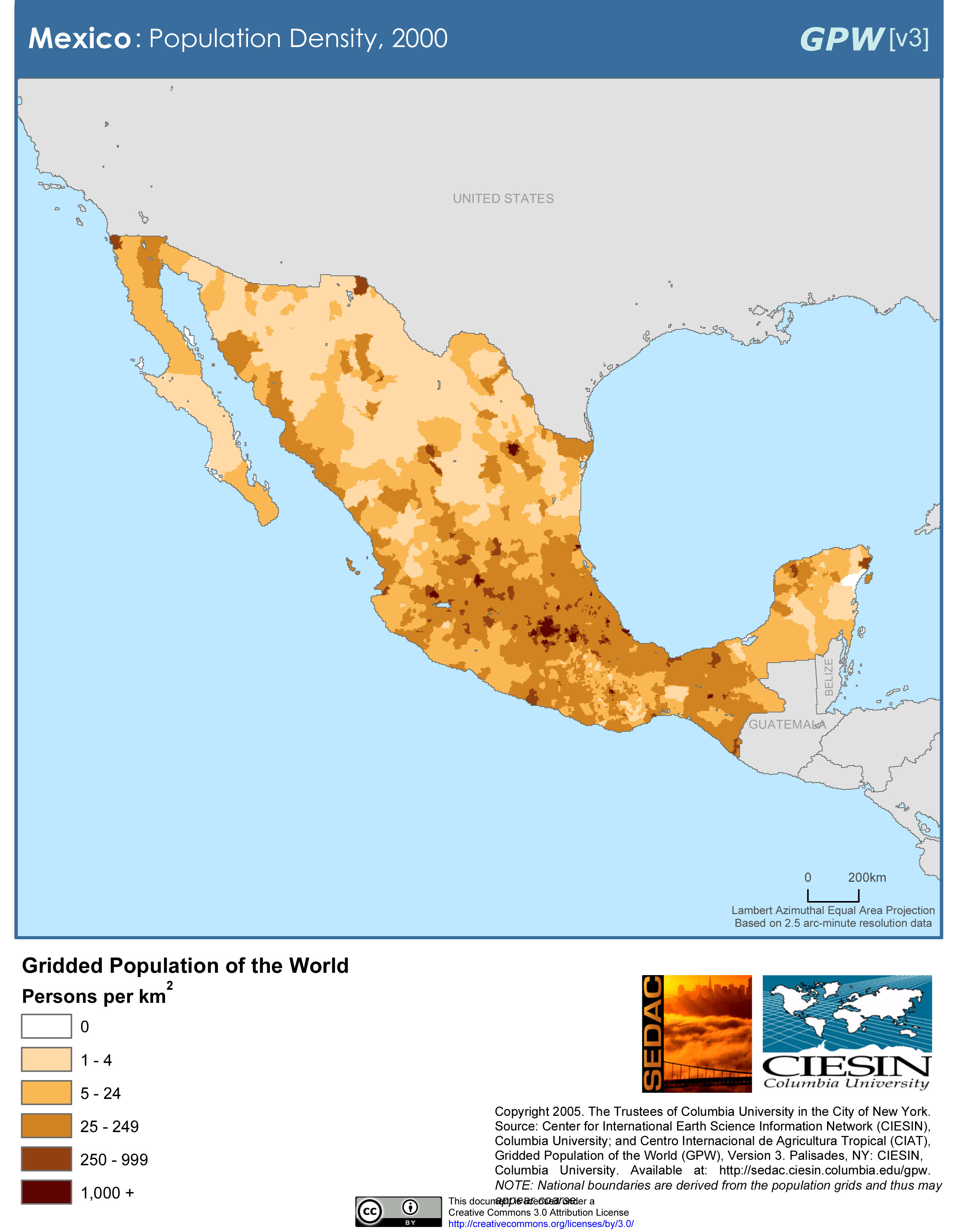 Kepadatan penduduk Mexico.