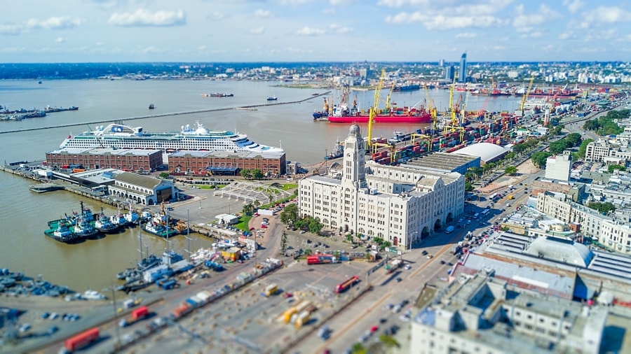 The Port of Montevideo, a major container terminal and key hub for regional trade.