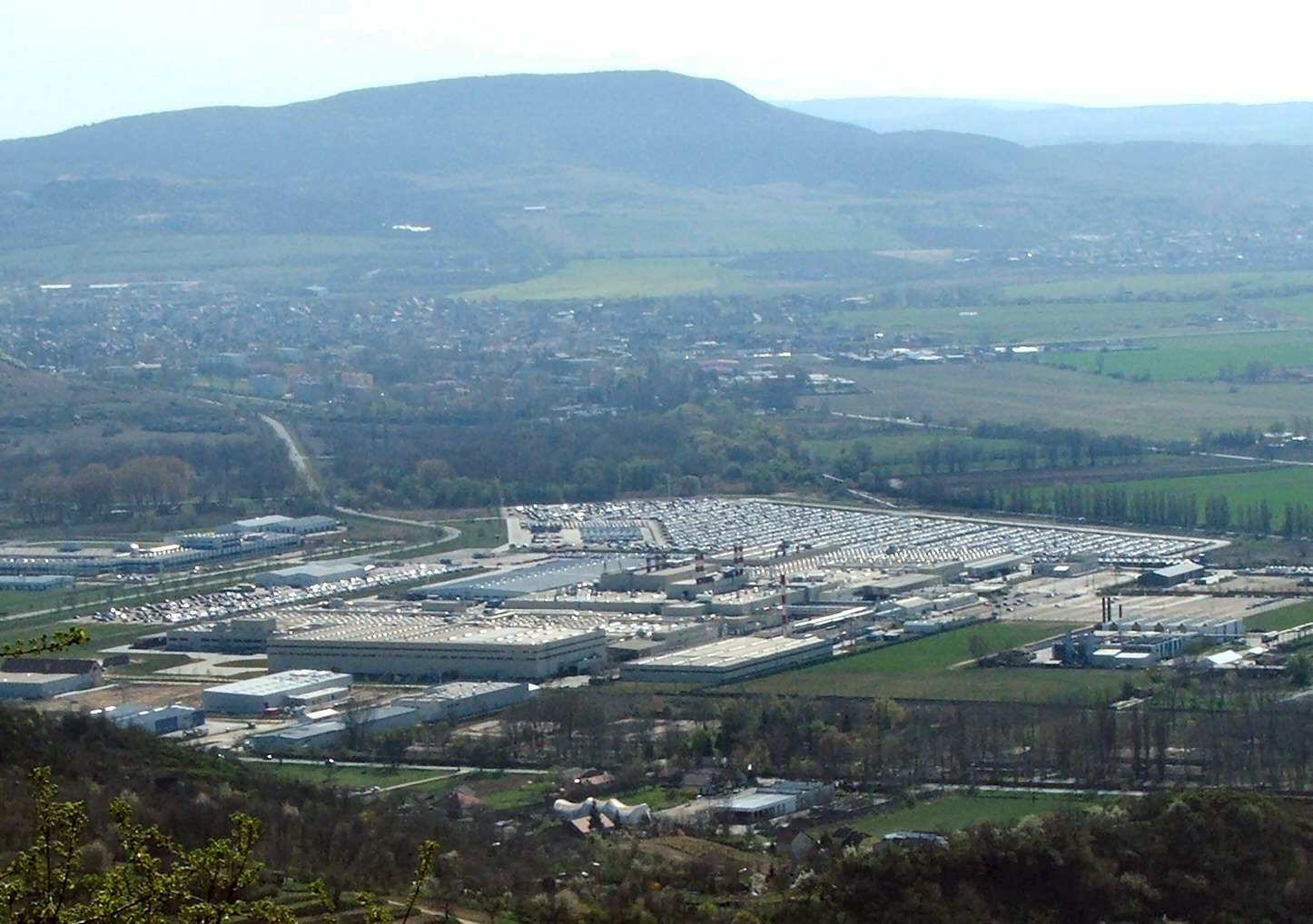 The Magyar Suzuki manufacturing plant in Esztergom, a major automotive industry employer in Hungary.