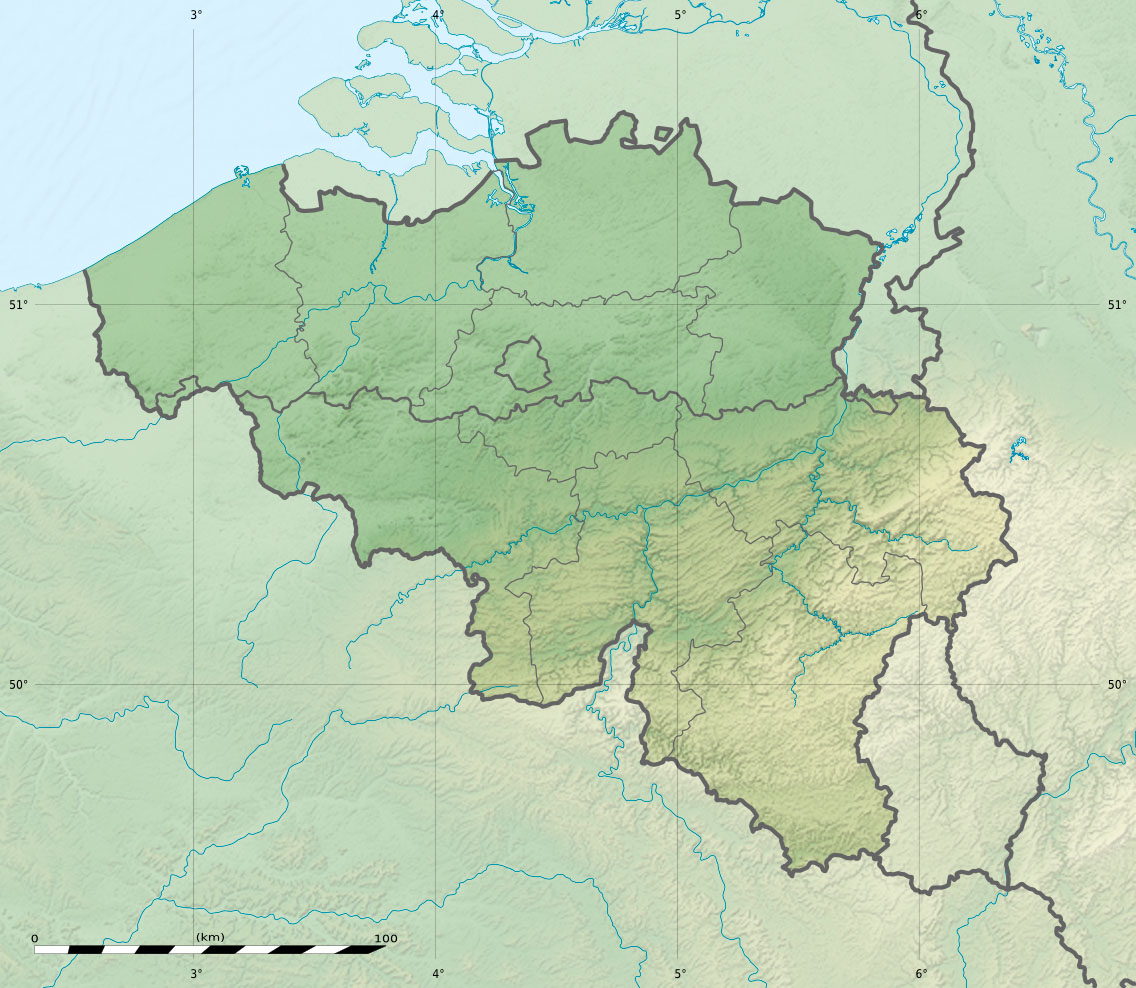 Peta relief Belgia.
