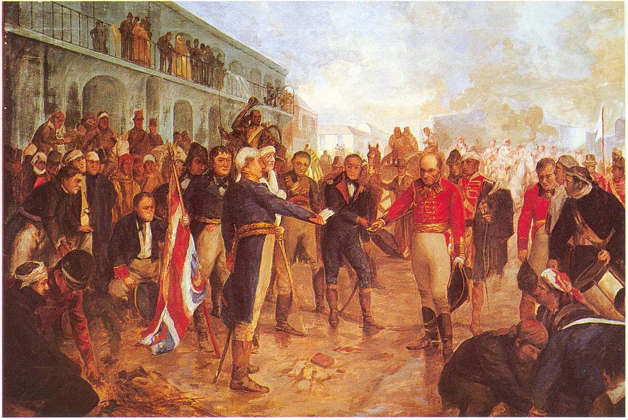 Penyerahan Beresford kepada Santiago de Liniers semasa serangan British ke atas Río de la Plata.