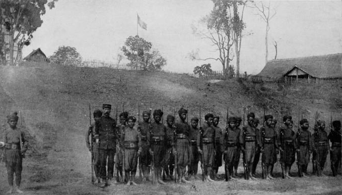 Local Lao soldiers in the French Colonial Guard, circa 1900