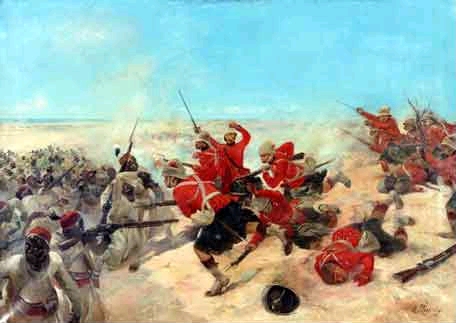 The Battle of Tel el-Kebir in 1882 during the Anglo-Egyptian War, which led to British occupation.