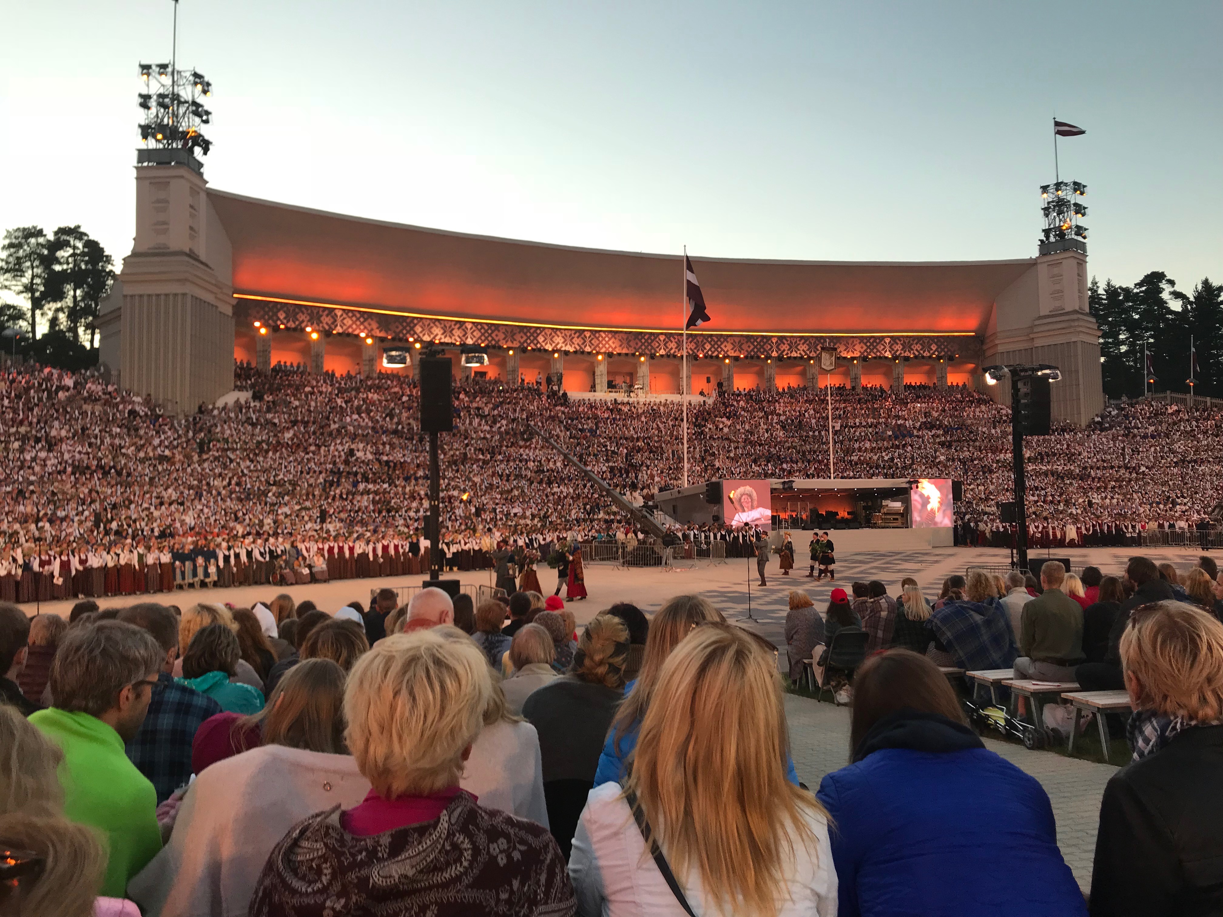 Participants of the Latvian Song and Dance Festival in 2018.