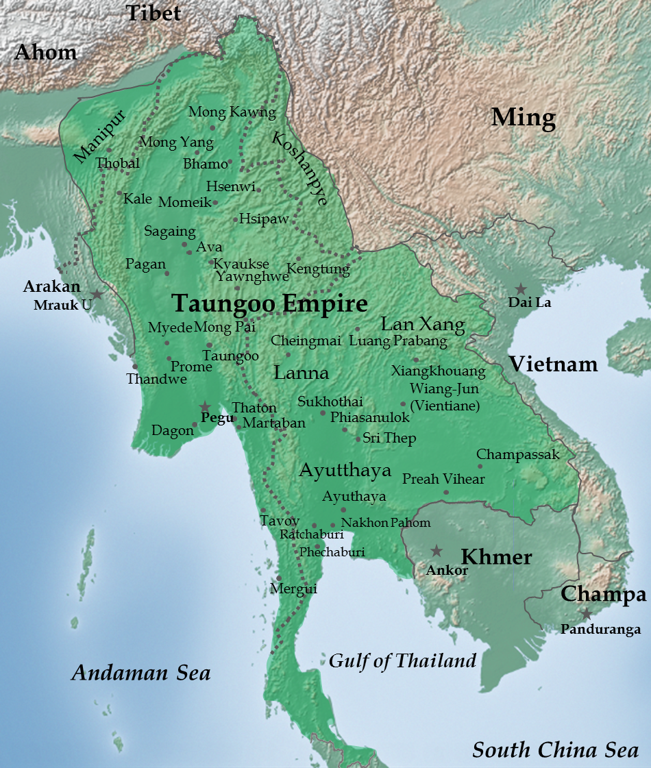 Đế chế Taungoo thứ nhất dưới thời Bayinnaung vào năm 1580